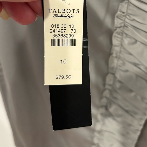 Talbots NEW straight pencil skirt grey hidden button front ruffle ladies size 10 - Picture 7 of 13